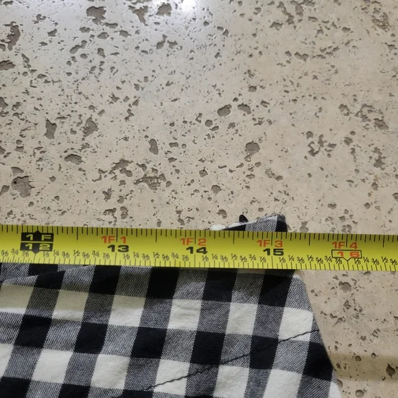 Eva Franco Lace-Up Black and White Gingham Midi Flare Skirt Medium - Picture 5 of 16